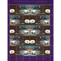 1980 - Grønland - Julemærkeark Isbjørne - Frimærke - Postfrisk.